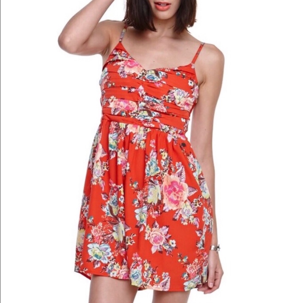 4/$25 ⭐️ Roxy Coral Floral Strap Summer Dress - Picture 1 of 7